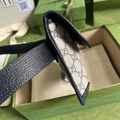 gg Ophidia Belt Bag Beige And Blue gg Supreme Canvas For Men 9in/22cm gg 674081 96IWN 4076