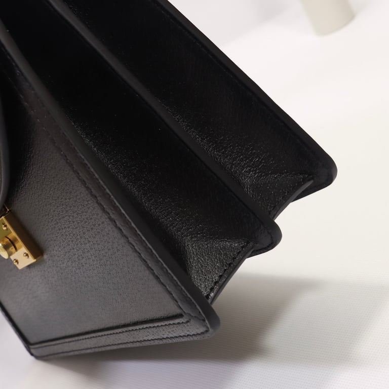 GG OPHIDIA SMALL TOP HANDLE BAG WITH WEB 25CM BLACK