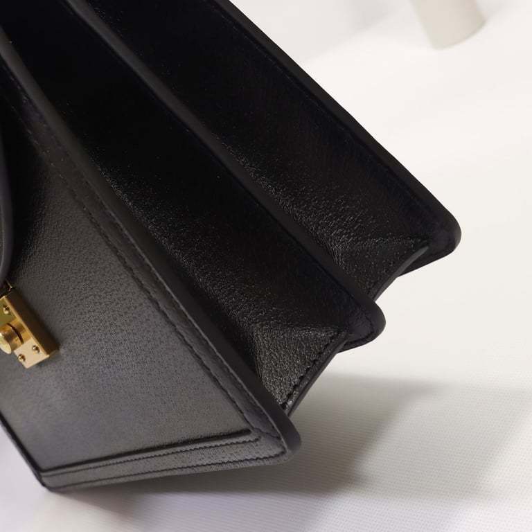 GG OPHIDIA SMALL TOP HANDLE BAG WITH WEB 25CM BLACK