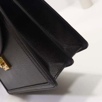 GG OPHIDIA SMALL TOP HANDLE BAG WITH WEB 25CM BLACK