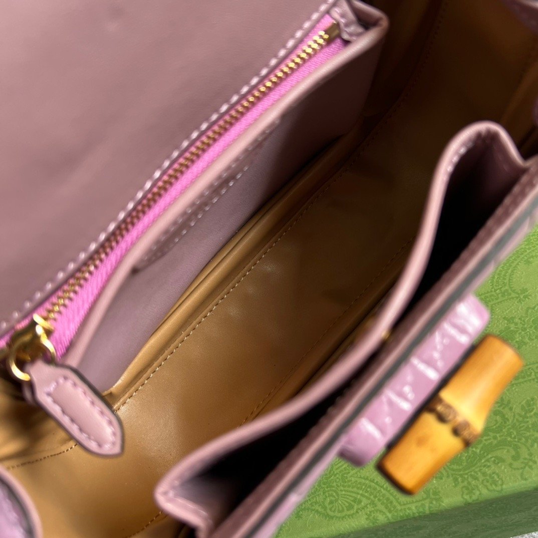 gg Bamboo 1947 Crocodile Top Handle Bag Pink For Women, Women’s Bags 10.2in/26cm gg