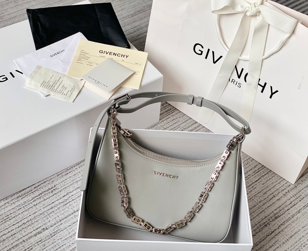 gv Small Moon Cut Out Bag Grey For Women, Handbags, Shoulder Bags 9.8in/25cm GVC