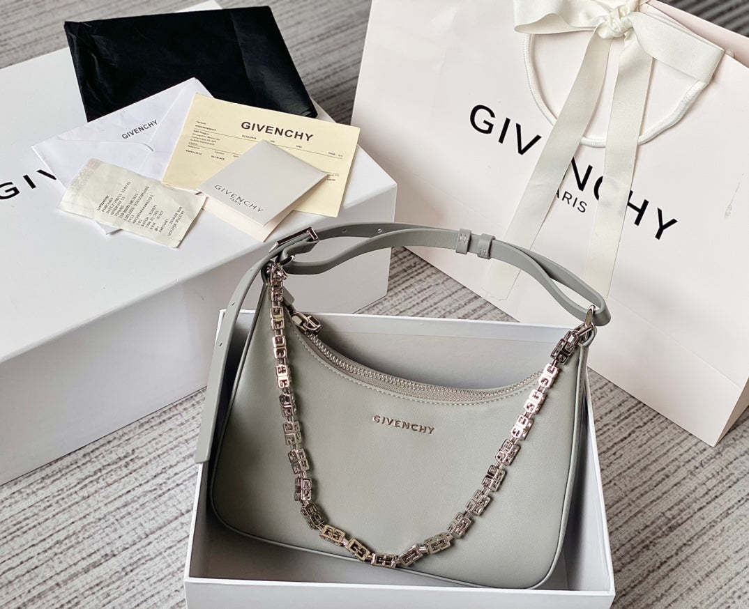 gv Small Moon Cut Out Bag Grey For Women, Handbags, Shoulder Bags 9.8in/25cm GVC