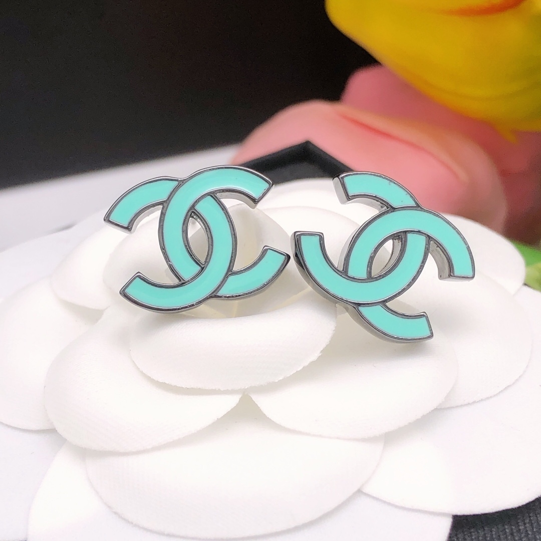 CC CC EARRINGS BLUE