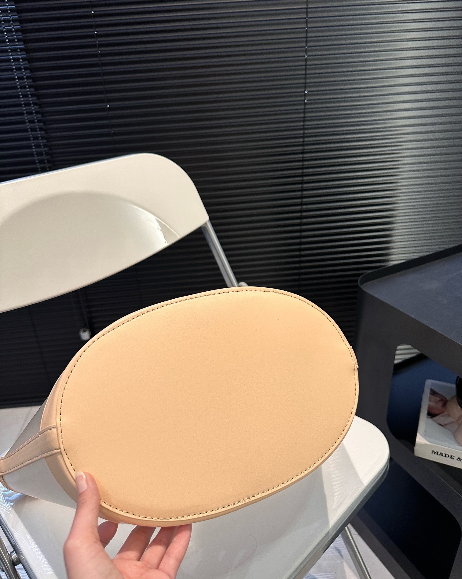 YSL PANIER MEDIUM IN VINYL AND VEGETABLE TANNED LEATHER BROWN 28 CM 773697FAC0F2275