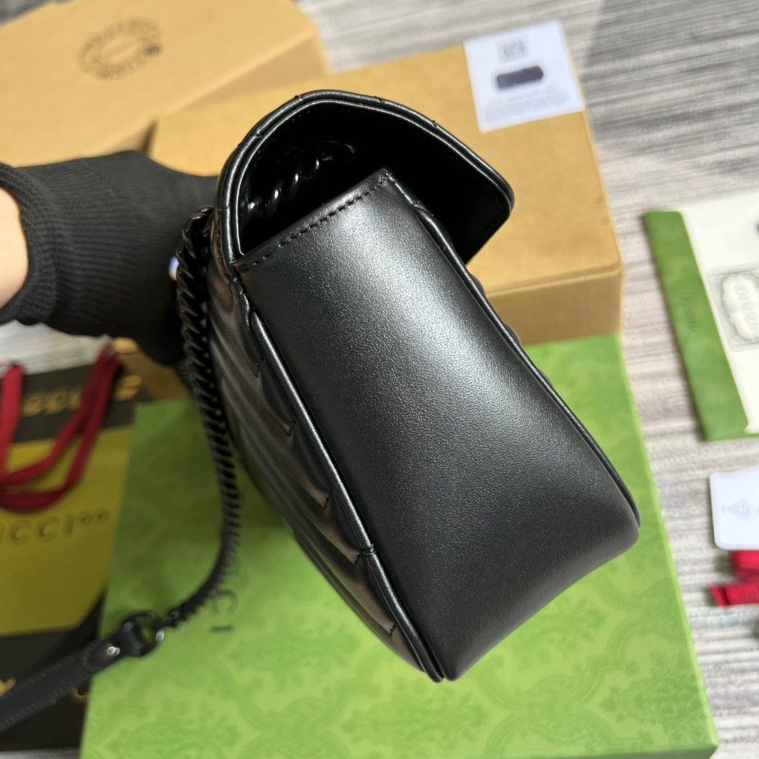 gg Marmont Small Matelasse Shoulder Bag Black For Women, Women’s Bags 10in/25cm gg