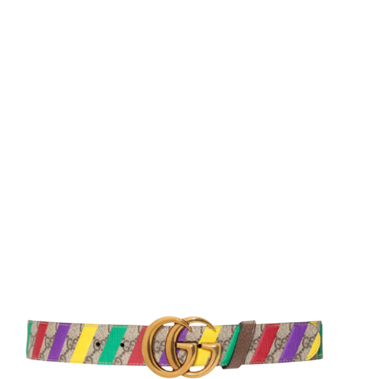 GG DOUBLE G STRIPE PRINT BELT 3.8CM
