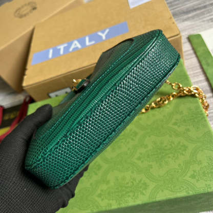 gg Jackie 1961 Lizard Mini Bag Green For Women, Women&#8217;s Bags 7.5in/19cm gg ‎