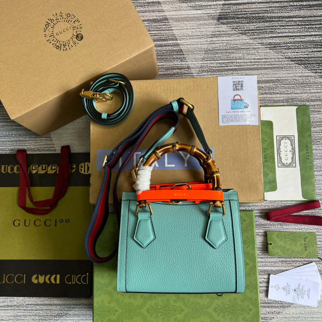 gg Diana Mini Tote Bag Light Blue For Women, Women’s Bags 7.9in/20cm gg ‎702732 U3ZDT 4377