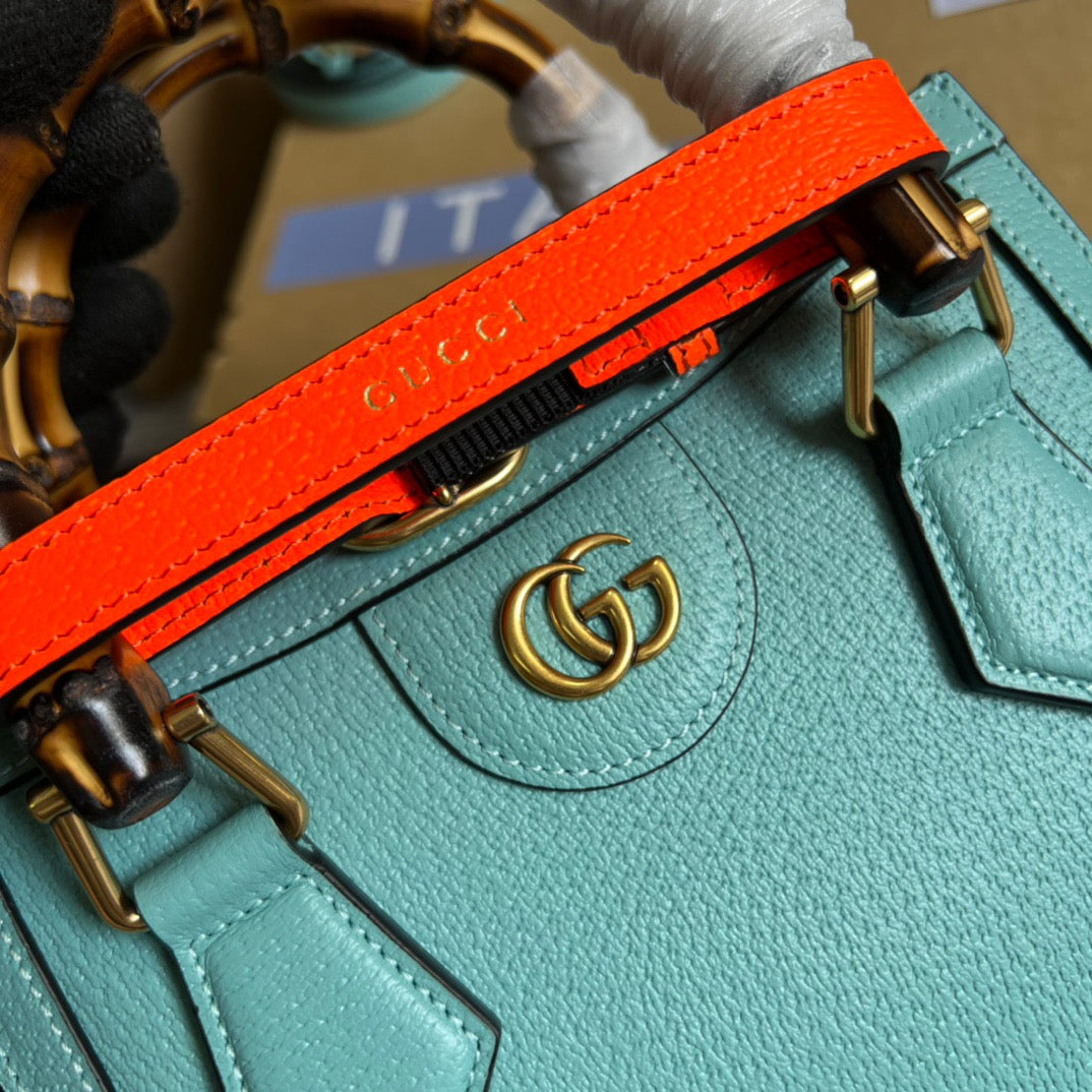 gg Diana Mini Tote Bag Light Blue For Women, Women’s Bags 7.9in/20cm gg ‎702732 U3ZDT 4377