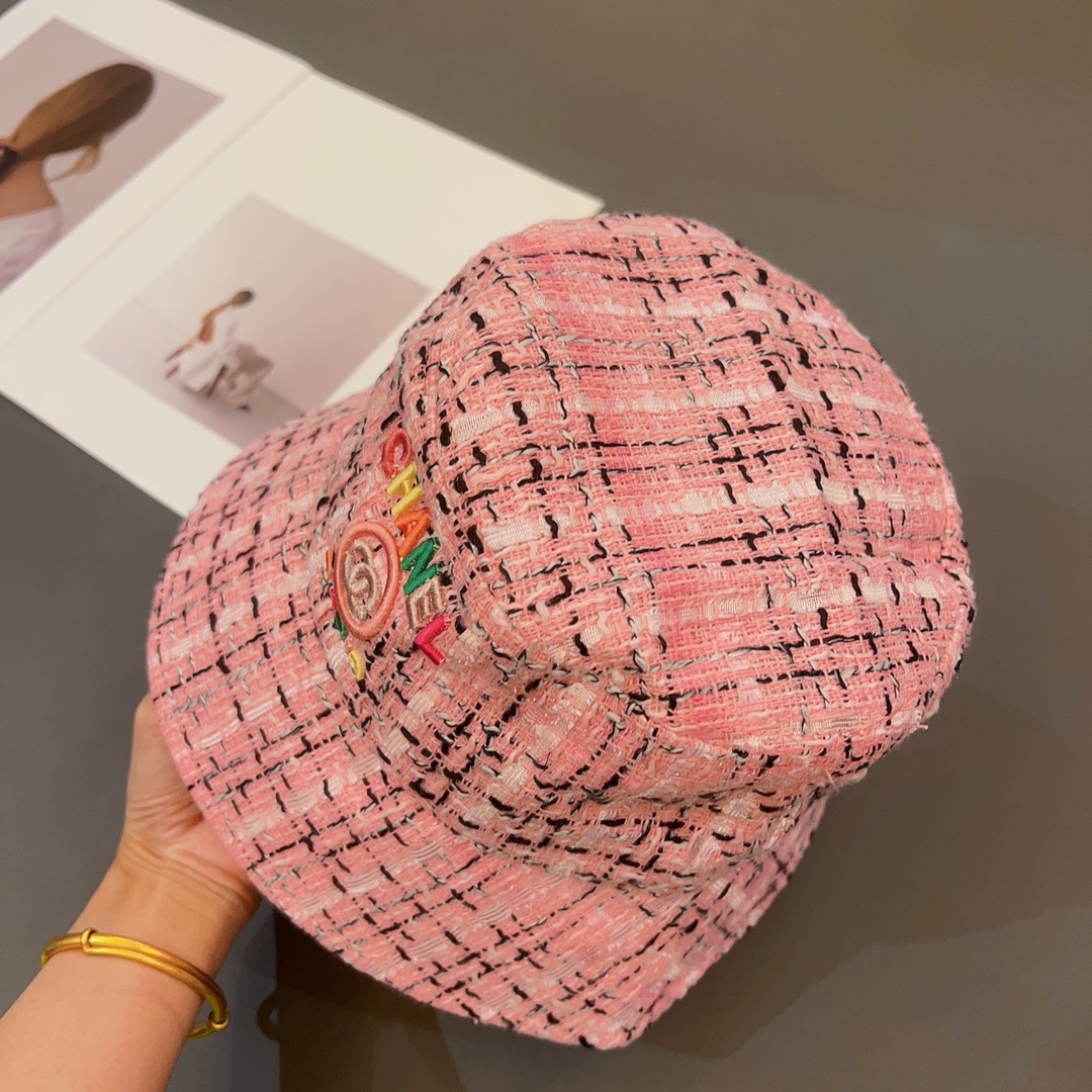 CC FANTASY TWEED MULTICOLOR LOGO BUCKET HAT PINK