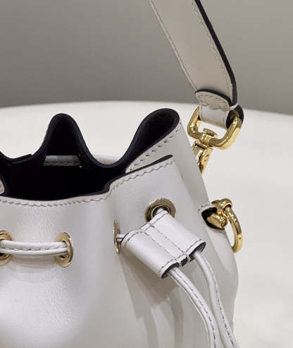FI Mon Tresor White Mini-bag with stitching For Woman 18cm/7in 8BS010AGV0F0K7E