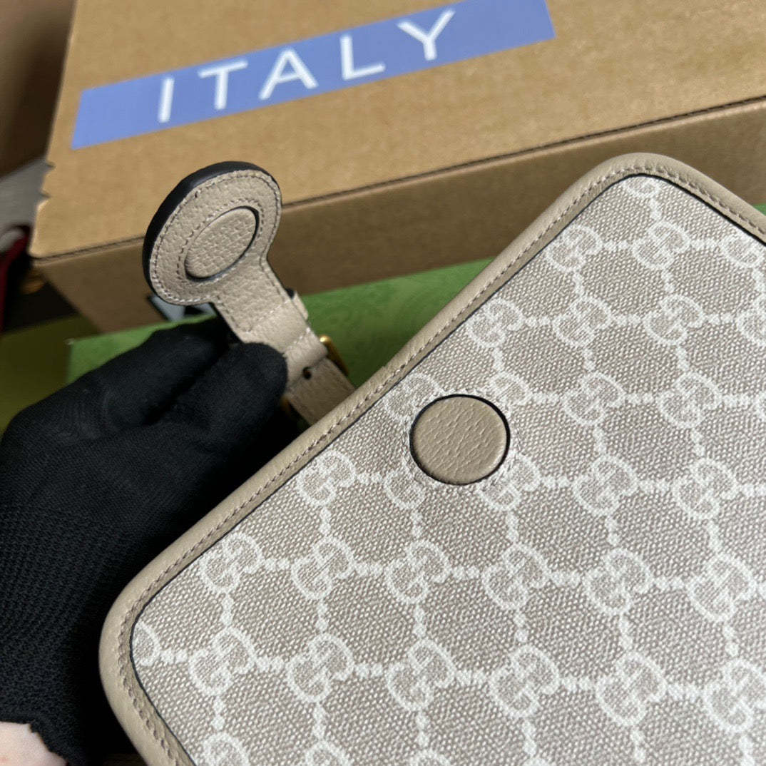 gg Mini Shoulder Bag With Interlocking G Beige For Women, Women’s Bags 7.9in/20cm gg ‎671620 UULBT 9683