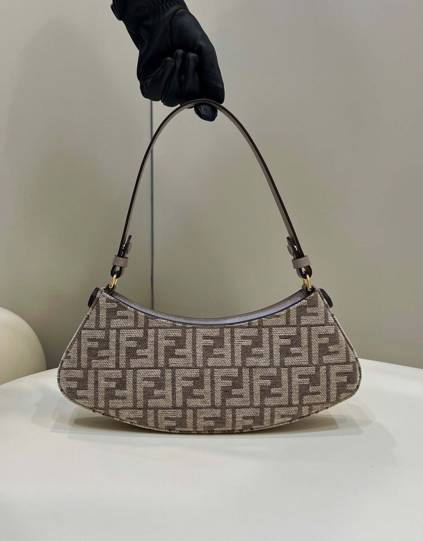 FI O’Lock Swing Dove Gray Tapestry Fabric Bag For Woman 32cm/12in