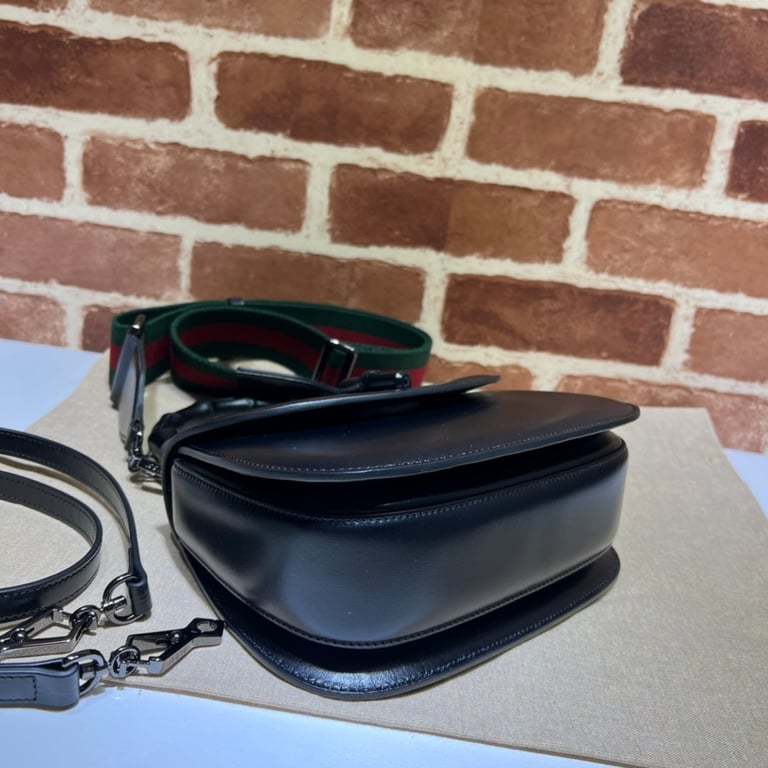 GG BAMBOO 1947 SMALL TOP HANDLE BLACK BAG 21CM