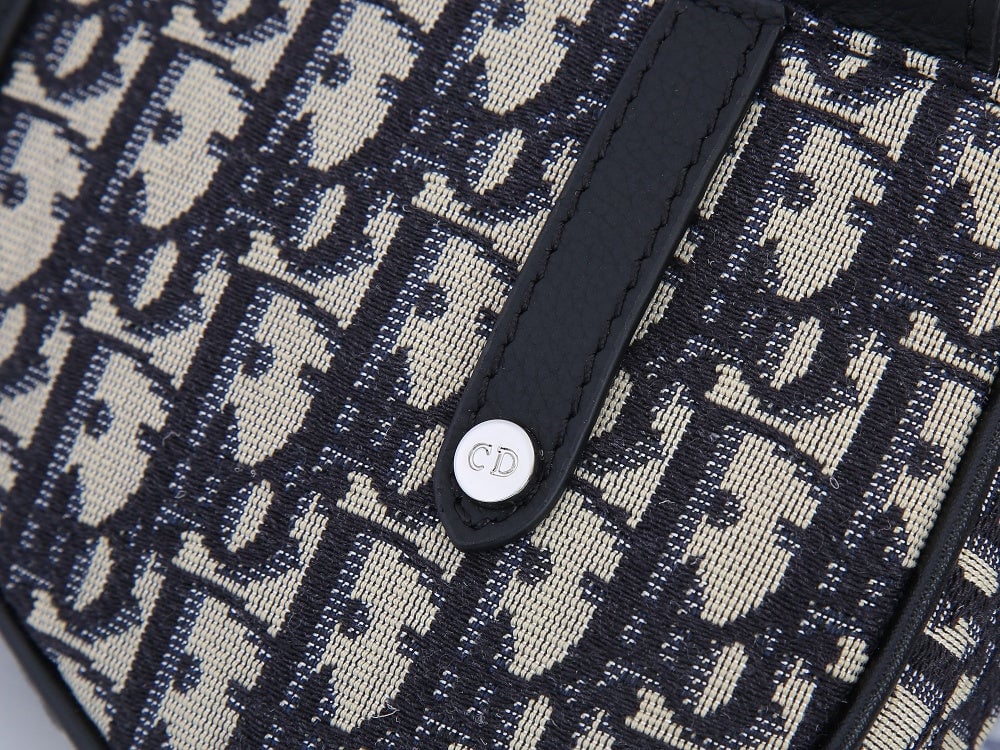 DIR MINI SADDLE BAG OBLIQUE JACQUARD BEIGE AND BLACK