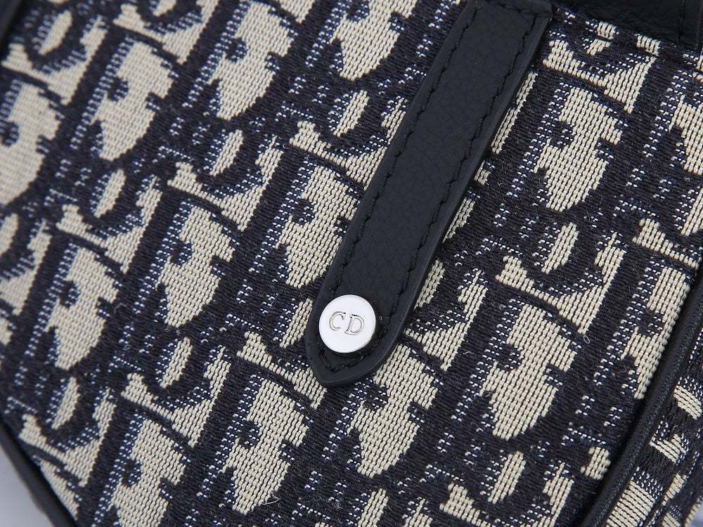 DIR MINI SADDLE BAG OBLIQUE JACQUARD BEIGE AND BLACK