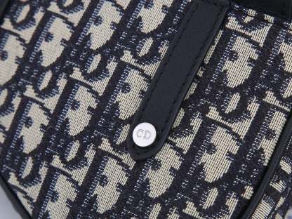 DIR MINI SADDLE BAG OBLIQUE JACQUARD BEIGE AND BLACK