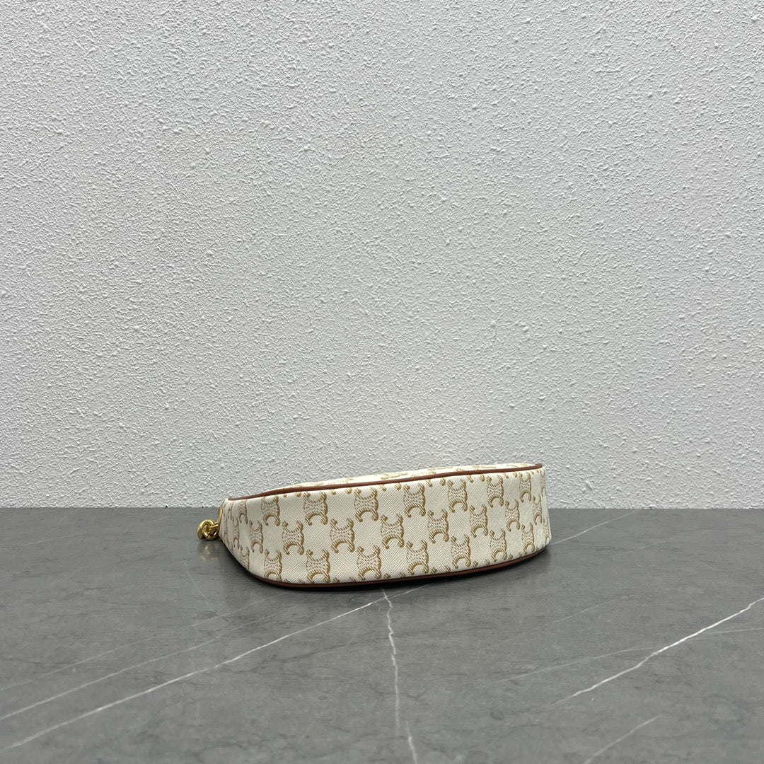 CE Medium Ava Chain In Triomphe Canvas White For Women 10in/25cm