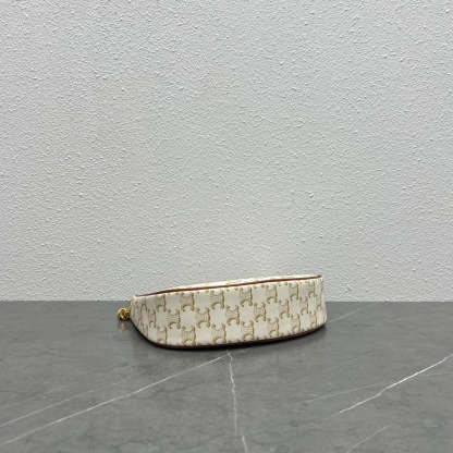 CE Medium Ava Chain In Triomphe Canvas White For Women 10in/25cm