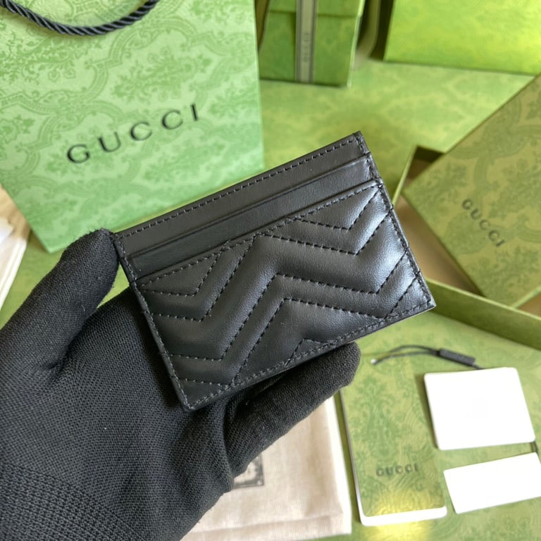 GG MARMONT CARD CASE 10CM BLACK 443127 DTD1T 1000