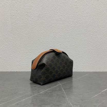 CE POUCH IN TRIOMPHE CANVAS AND CALFSKIN TAN 10J772EGL04LU