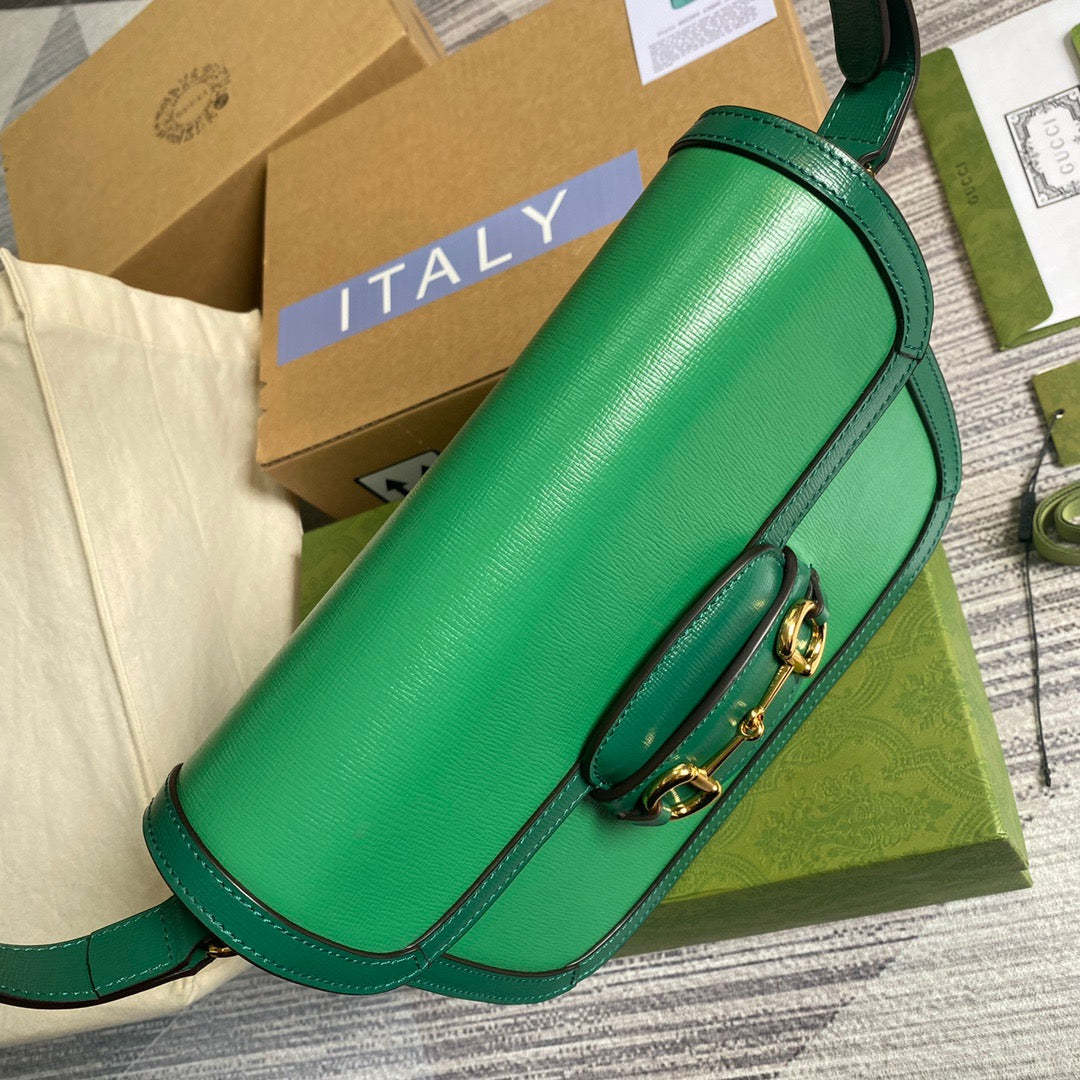 gg Horsebit 1955 Shoulder Bag Green For Women, Women&#8217;s Bags 9.8in/25cm gg
