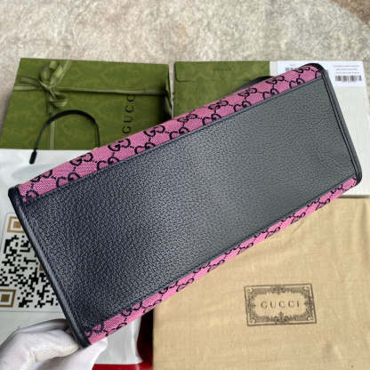 gg Small Tote Bag With Interlocking G In Pink And Blue gg Canvas For Women 12in/31cm gg