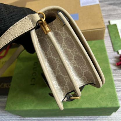 gg Mini Shoulder Bag With Interlocking G Beige For Women, Women’s Bags 7.9in/20cm gg ‎671620 UULBT 9683