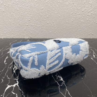 PR RE-EDITION 2000 EMBROIDERED DRILL MINI BAG BLUE 1NE5152FJ8F0D9K