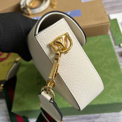 gg x Adidas Horsebit 1955 Mini Bag White For Women, Women&#8217;s Bags 8.1in/21cm gg 658574 U3ZDG 8727