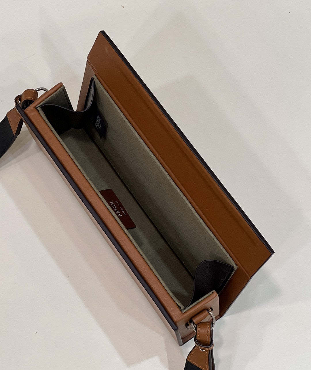 FI Horizontal Box Brown Bag For Woman 10.5cm/4in