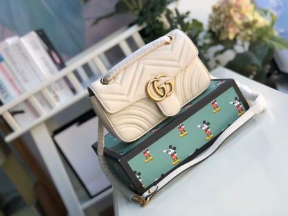 gg Marmont Matelassé Mini Bag  White  For Women 8.5in/22cm gg 446744 DTDIT 9022