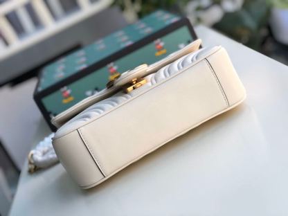 gg Marmont Matelassé Mini Bag  White  For Women 8.5in/22cm gg 446744 DTDIT 9022