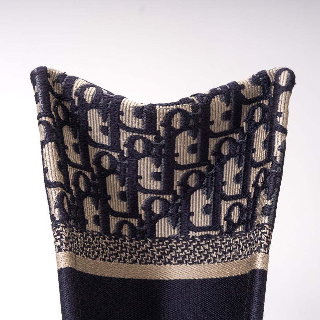 DO1286 Book Tote CHRISTIAN mini 26.5cm Oblique blue-3 Embroidery Handbag