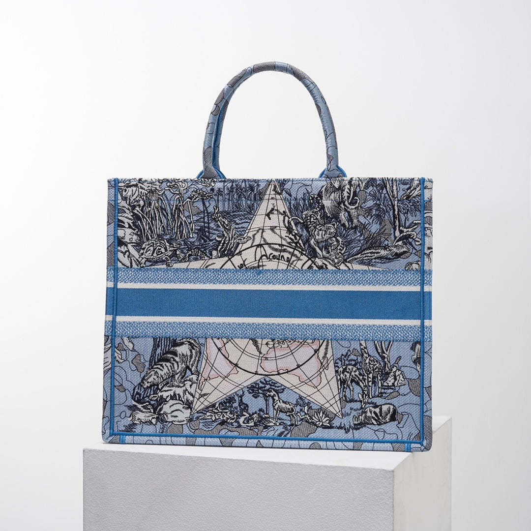 DO1286 Book Tote blue big size MINI 36.5CM 41.5CM blue