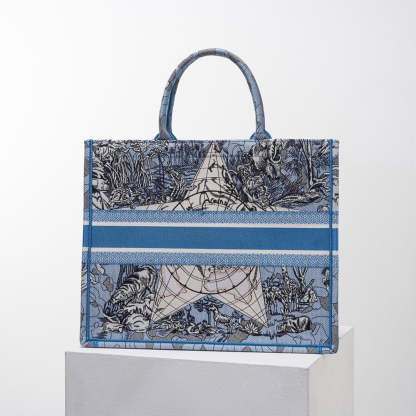 DO1286 Book Tote blue big size MINI 36.5CM 41.5CM blue