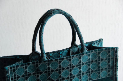DO1286 Book Tote BIG size 41.5cm 36.5cm Embroidery LOGO red Handbag green-1
