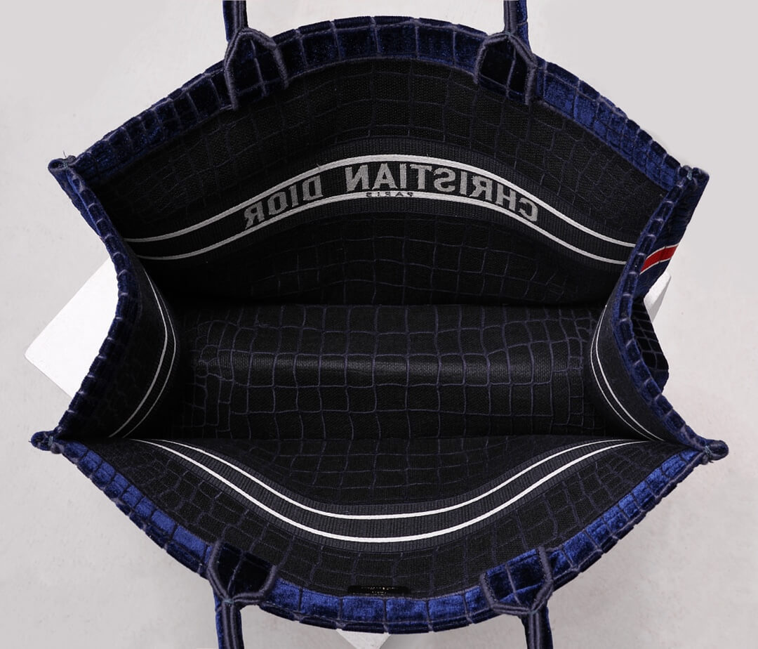 DO1286 Book Tote BIG size 41.5cm 36.5cm Embroidery LOGO red Handbag black