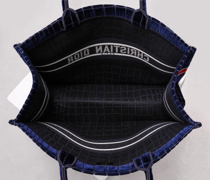 DO1286 Book Tote BIG size 41.5cm 36.5cm Embroidery LOGO red Handbag black