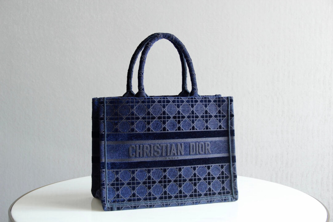 DO1286 Book Tote BIG size 41.5cm 36.5cm Embroidery LOGO red Handbag blue