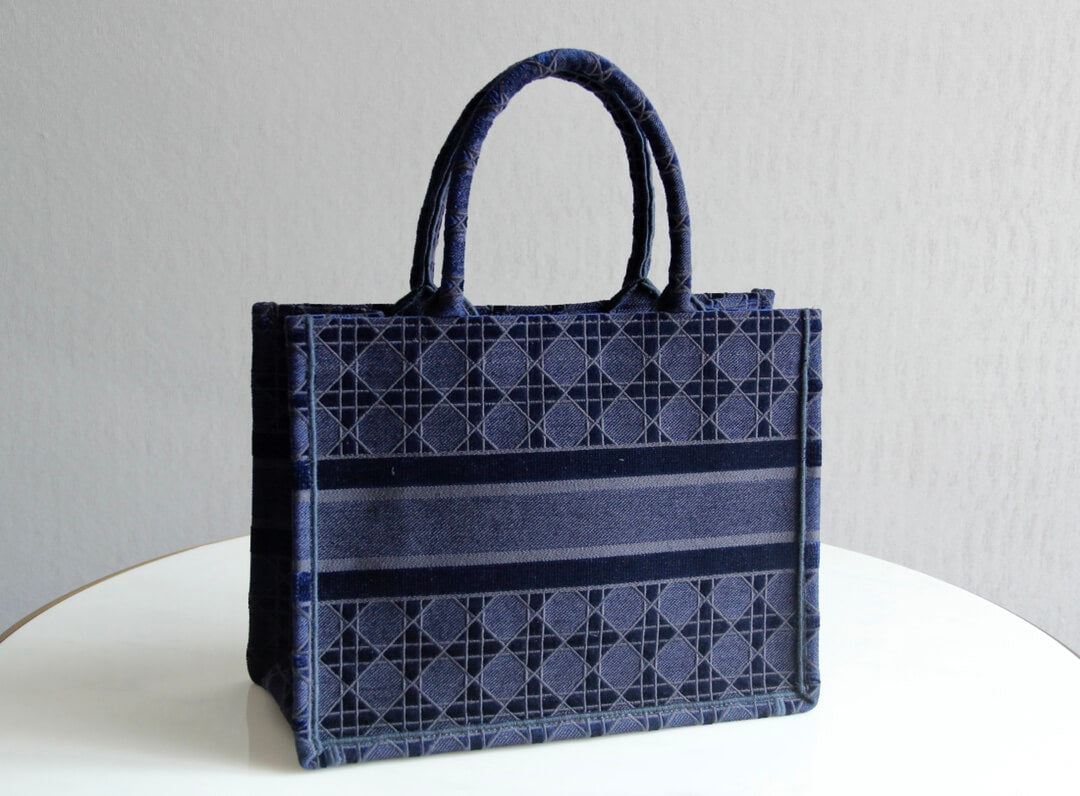 DO1286 Book Tote BIG size 41.5cm 36.5cm Embroidery LOGO red Handbag blue