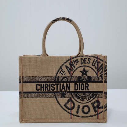 DO1286 Book Tote BIG size 41.5cm 36.5cm Embroidery LOGO red Handbag grey-3