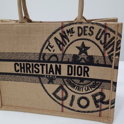 DO1286 Book Tote BIG size 41.5cm 36.5cm Embroidery LOGO red Handbag grey-3