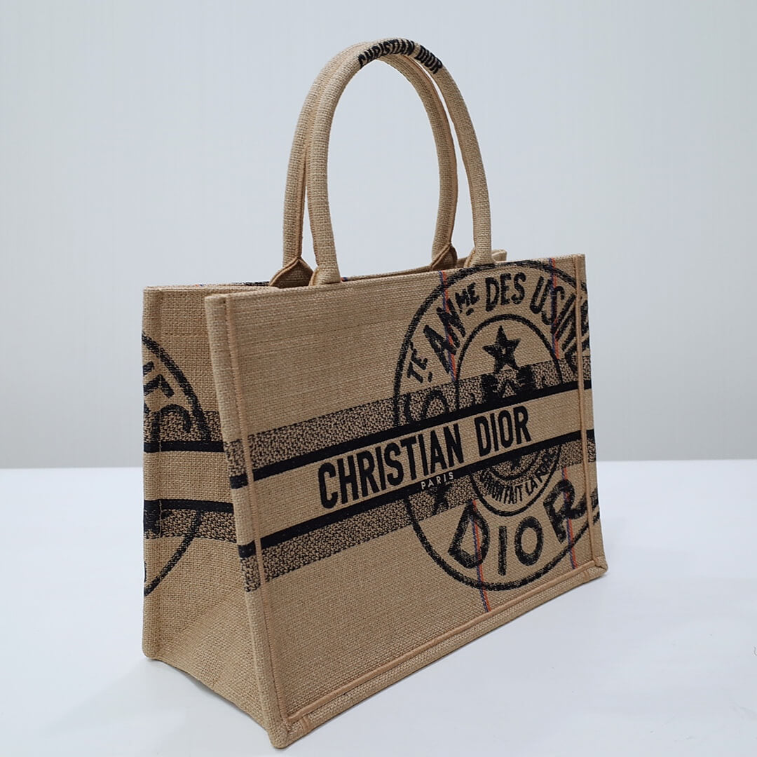 DO1286 Book Tote BIG size 41.5cm 36.5cm Embroidery LOGO red Handbag grey-3