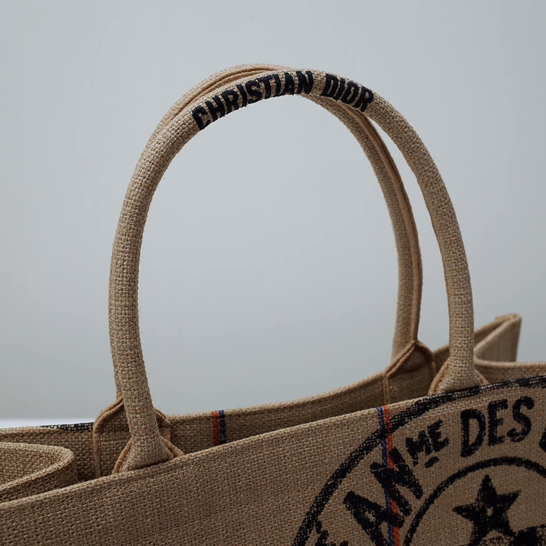 DO1286 Book Tote BIG size 41.5cm 36.5cm Embroidery LOGO red Handbag grey-3