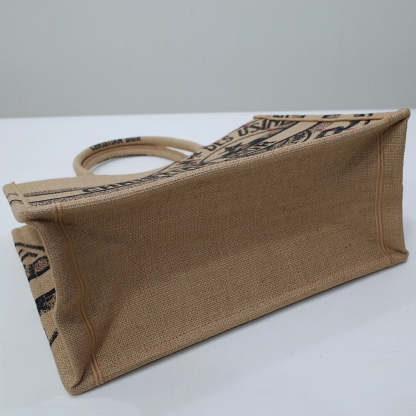 DO1286 Book Tote BIG size 41.5cm 36.5cm Embroidery LOGO red Handbag grey-3