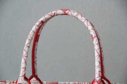 DO1286 Book Tote BIG size 41.5cm Embroidery LOGO red Handbag