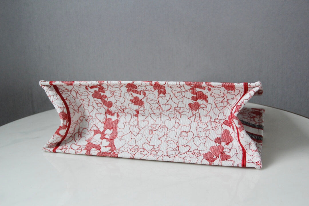 DO1286 Book Tote BIG size 41.5cm Embroidery LOGO red Handbag
