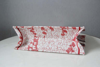 DO1286 Book Tote BIG size 41.5cm Embroidery LOGO red Handbag